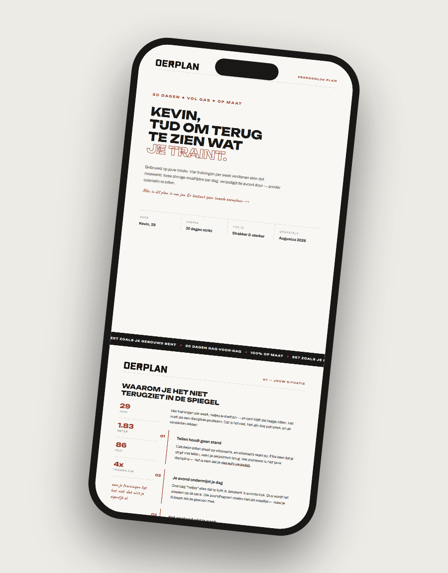 Gepersonaliseerd 30 dagen Oerplan