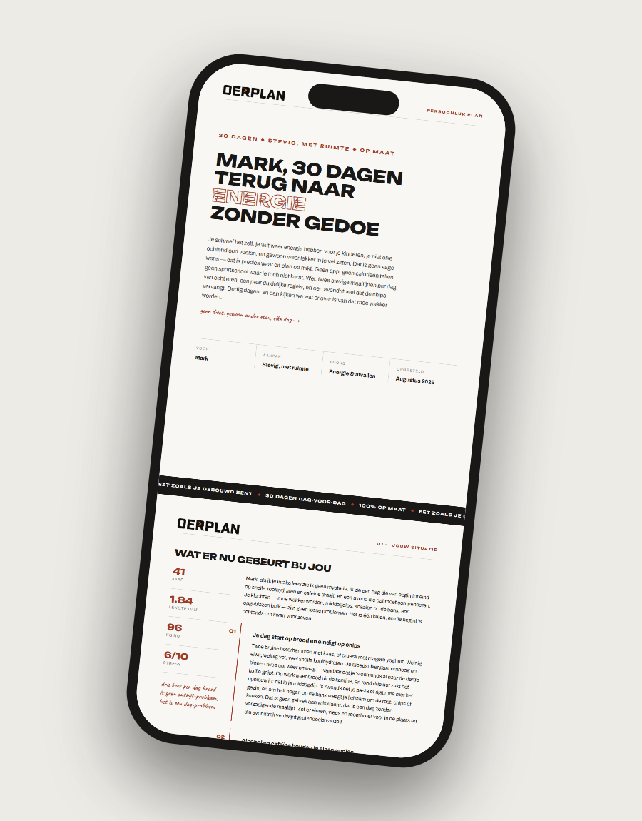 Gepersonaliseerd 30 dagen Oerplan