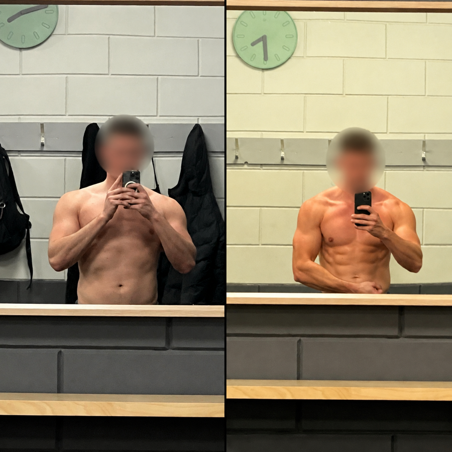 Before en after transformatie van Wieger, oprichter van Oerplan